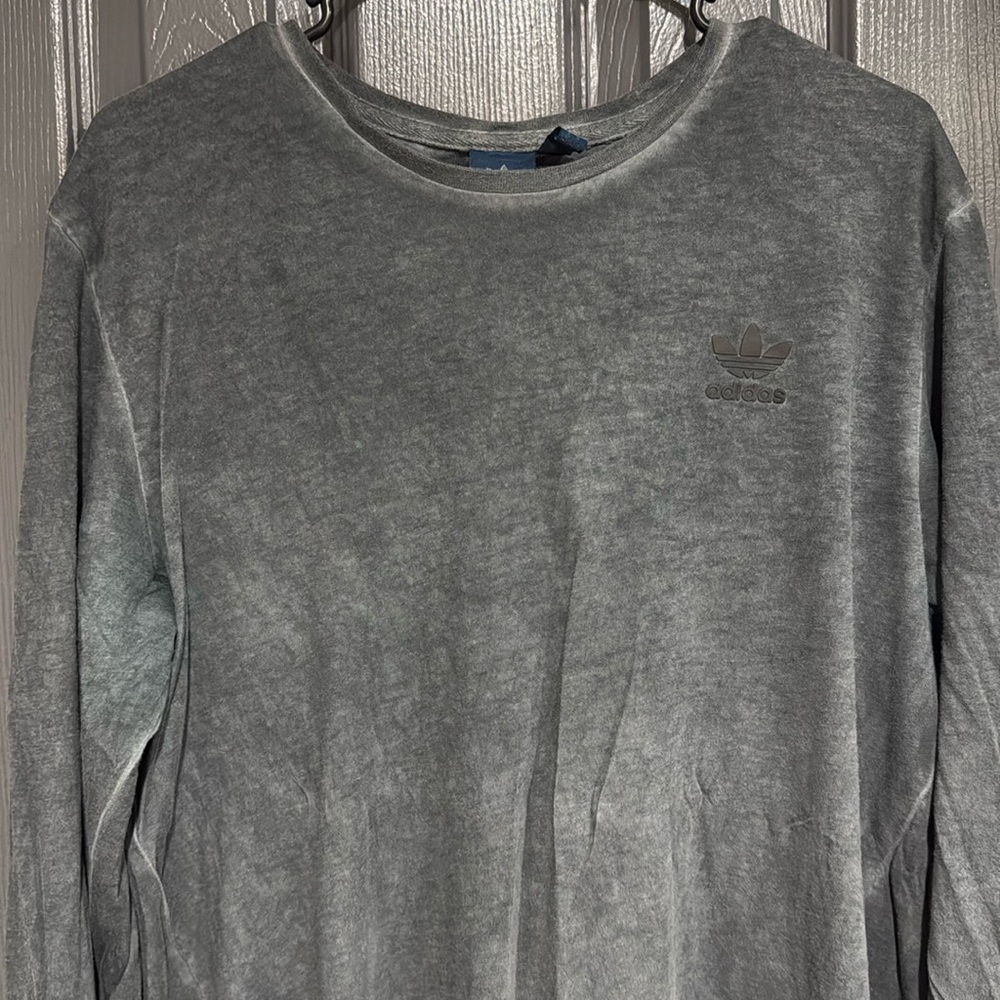 Adidas Originals Longsleeve T Shirt Washed Dyed Grey